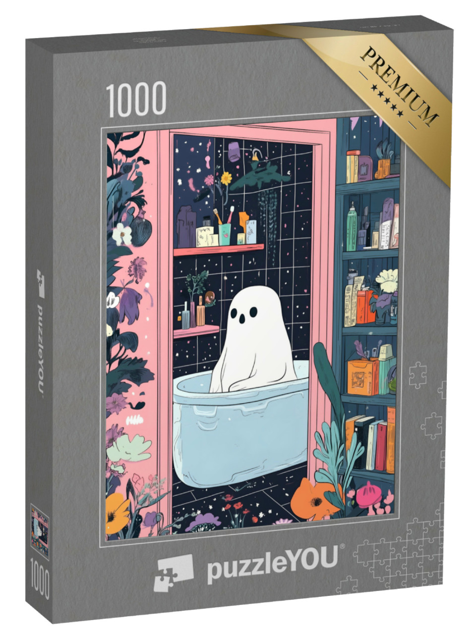Puzzel 1000 stukjes „Spook in de badkuip“