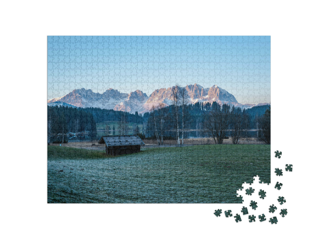 Puzzel 1000 stukjes „Schwarzsee met uitzicht op de Wilder Kaiser“