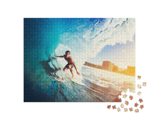 Puzzel 1000 stukjes „Surfen op de perfecte golf“