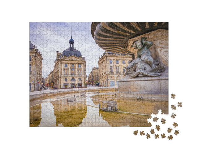 Puzzel 1000 stukjes „De Place de la Bourse in de stad Bordeaux, Frankrijk“
