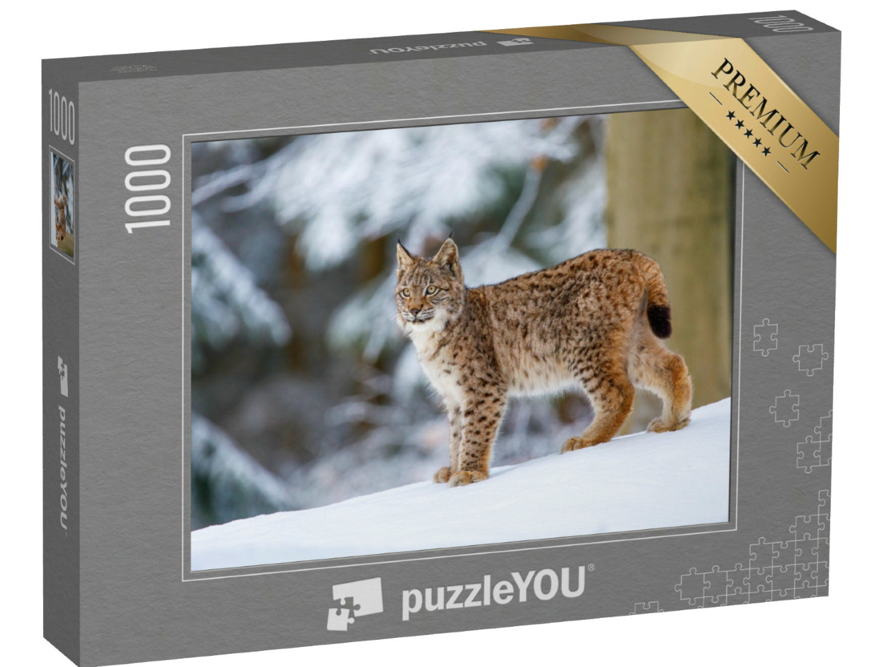 Puzzel 1000 stukjes „Euraziatische lynx in de winter“