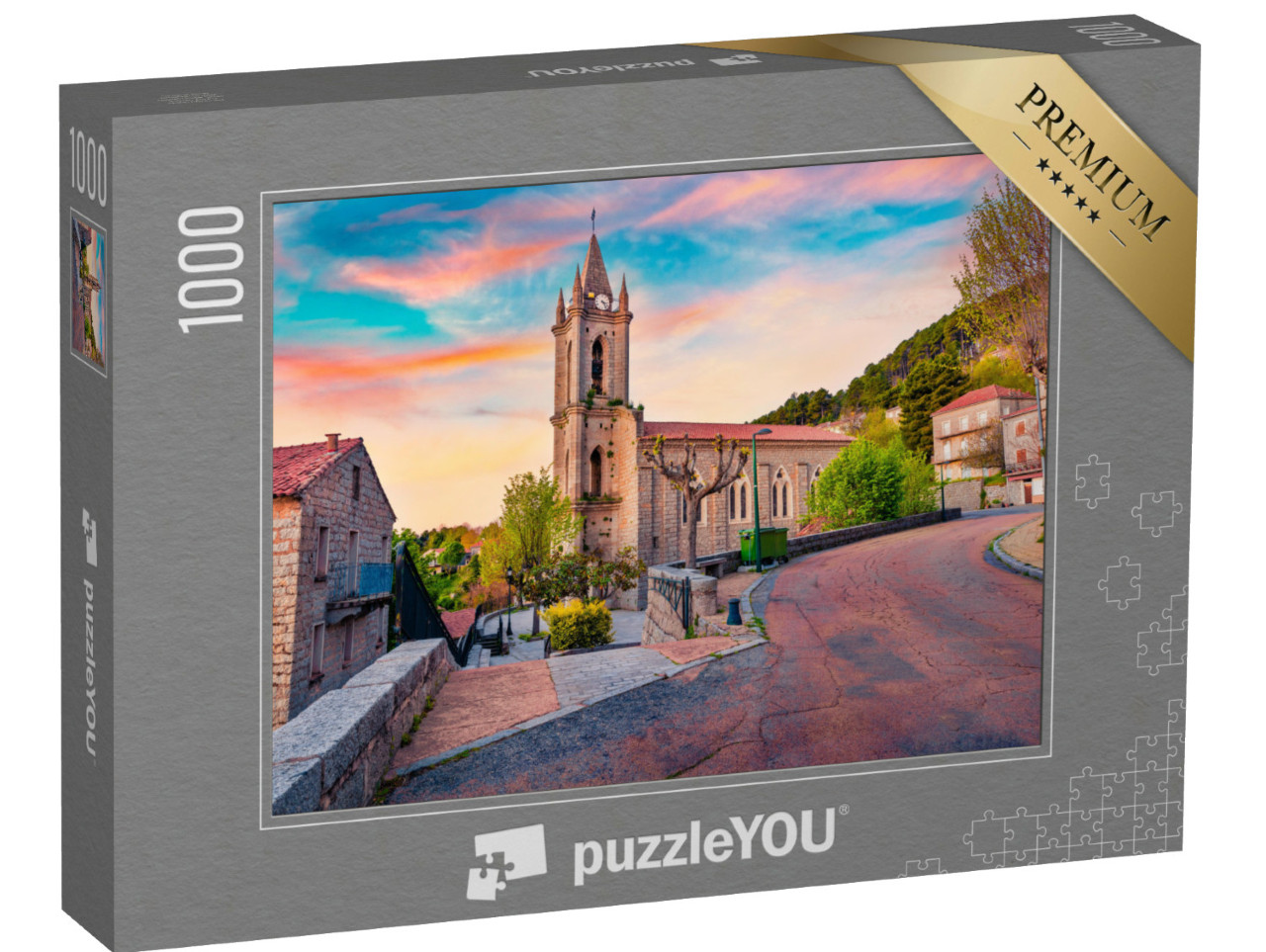 Puzzel 1000 stukjes „Landschapsfotografie vanuit de lucht: Zicht op Zonza, Frankrijk“