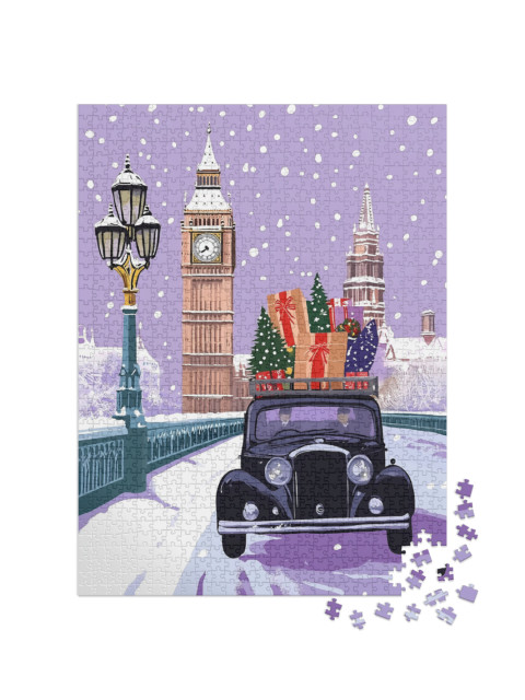 Puzzel 1000 stukjes „Voyage de Noël à Londres“