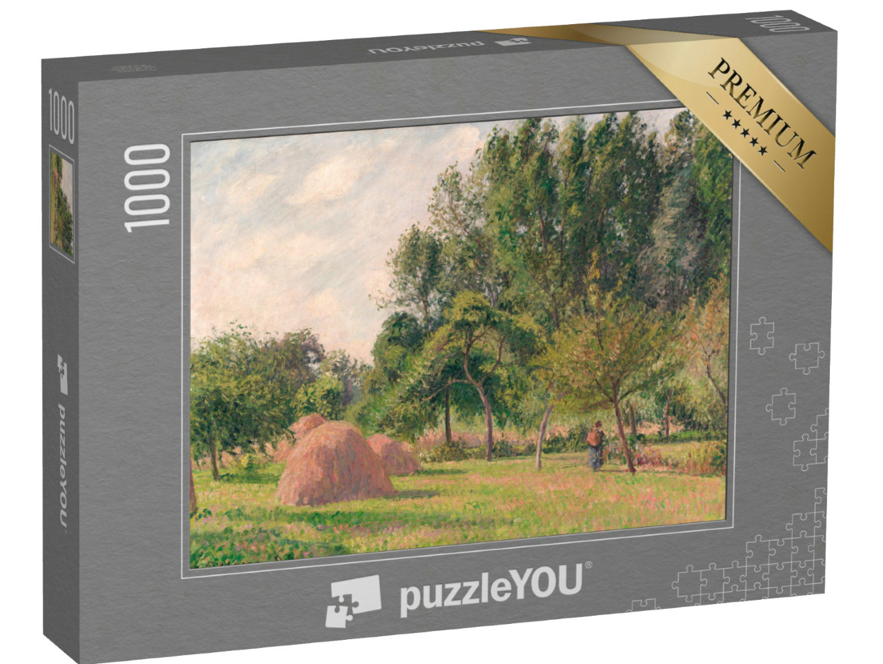 Puzzel 1000 stukjes „Camille Pissarro - Hooiberg, Ochtend, Éragny“