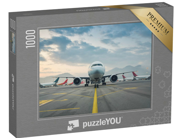 Puzzel 1000 stukjes „Passagiersvliegtuigen op Hong Kong International Airport“