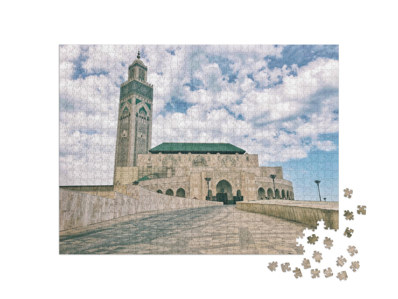 Puzzel 1000 stukjes „Moskee van Hasan II in Casablanca, Marokko“