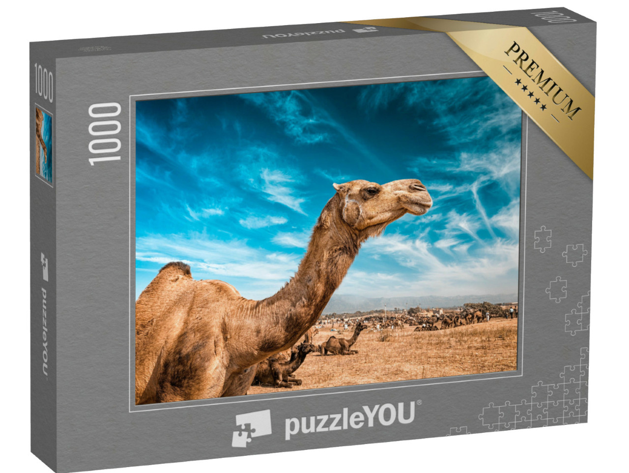 Puzzel 1000 stukjes „Kameel op de Pushkar Mela“