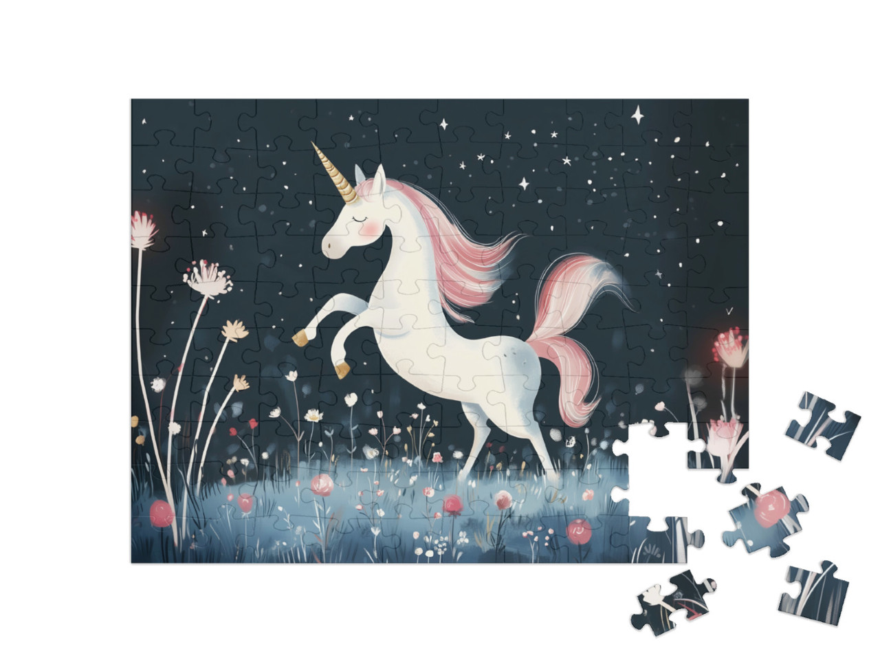 Puzzel 100 stukjes „Eenhoorn in het maanlicht“