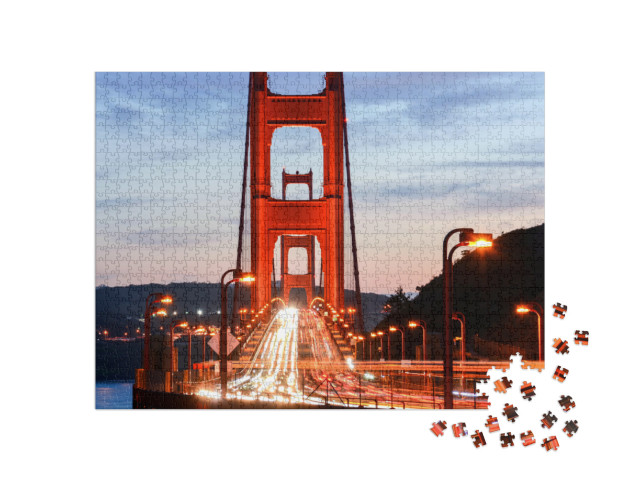 Puzzel 1000 stukjes „Golden Gate Bridge bij nacht, San Francisco“