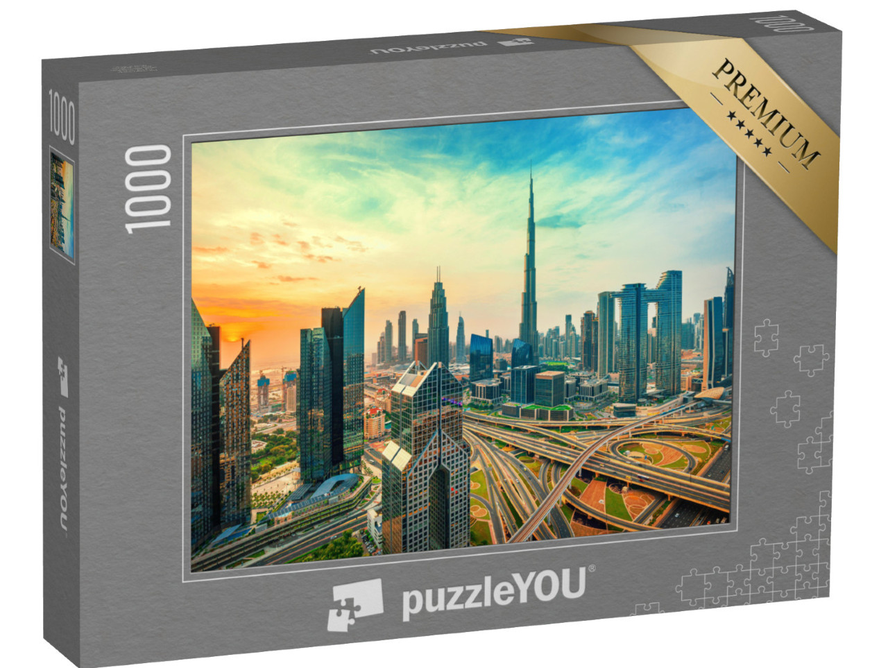 Puzzel 1000 stukjes „Het stadscentrum van Dubai met wolkenkrabbers“