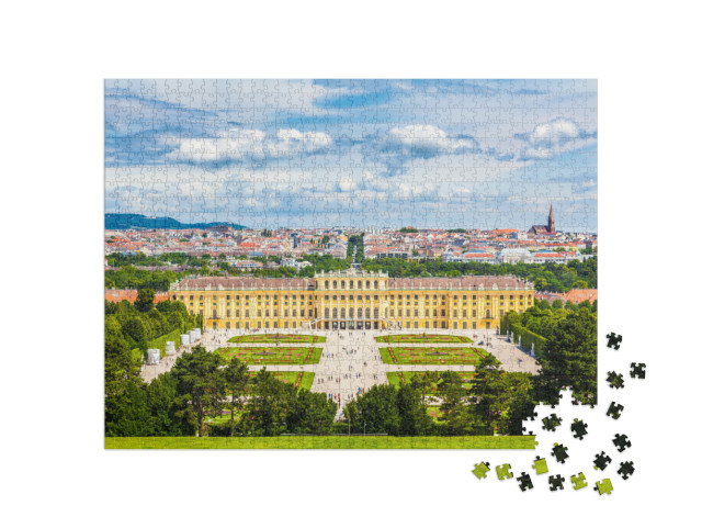Puzzel 1000 stukjes „Paleis Schönbrunn met de Grote Parterre Tuin“