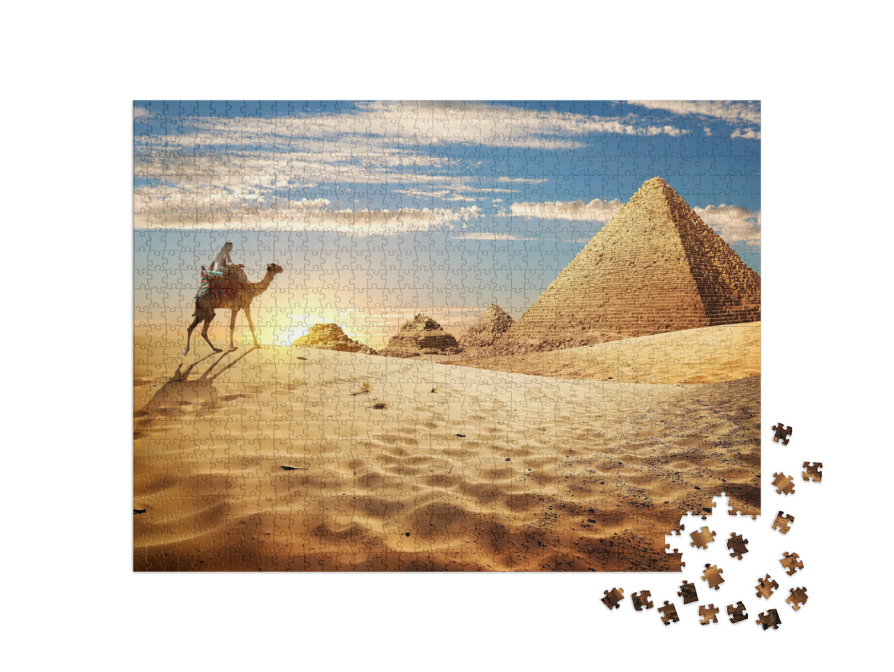 Puzzel 1000 stukjes „Zonsondergang in de woestijn“