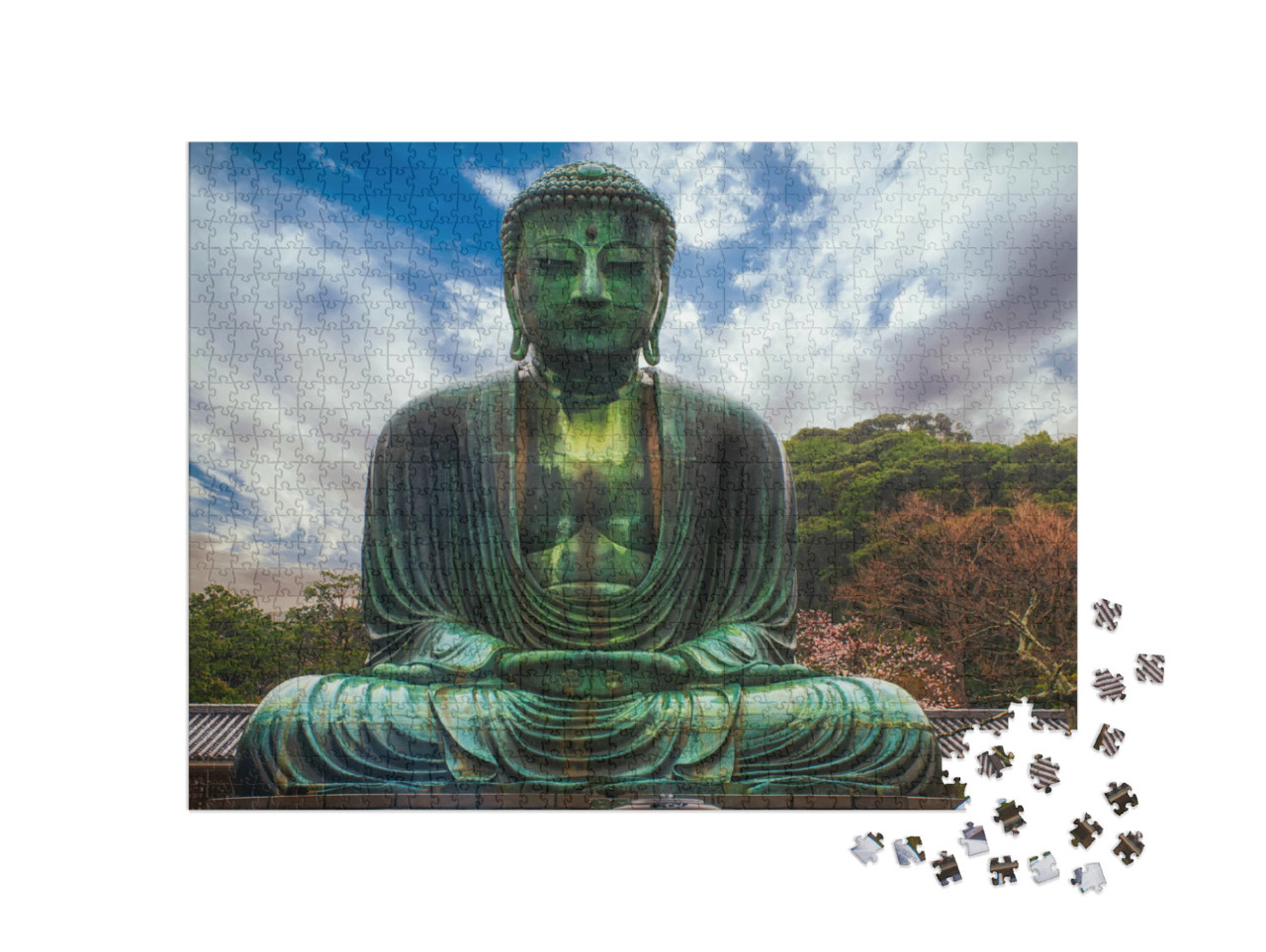 Puzzel 1000 stukjes „Grote Boeddha van Kamakura: Kamakura Daibutsu in Japan“