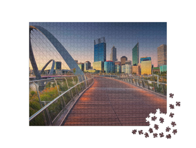 Puzzel 1000 stukjes „Zonsondergang boven Perth, Australië“