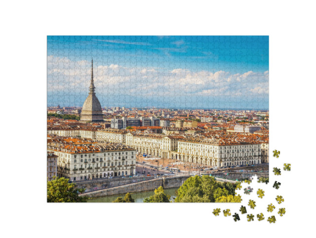 Puzzel 1000 stukjes „Uitzicht op het centrum van Turijn, Italië“