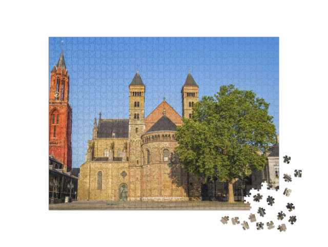 Puzzel 1000 stukjes „Sint Servaasbasiliek op het Vrijthof in Maastricht, Nederland“