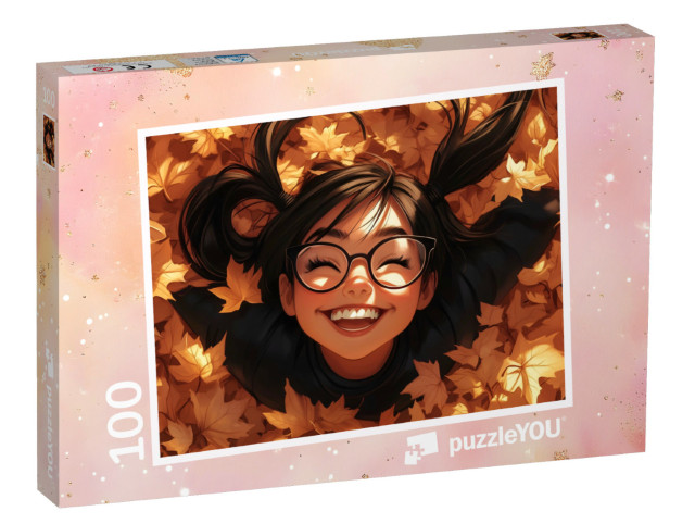 Puzzel 100 stukjes „Maggy in een bladerparadijs“