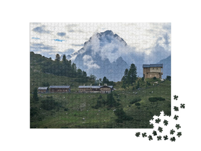 Puzzel 1000 stukjes „Berghut Schachenhaus met de oude Königshütte“