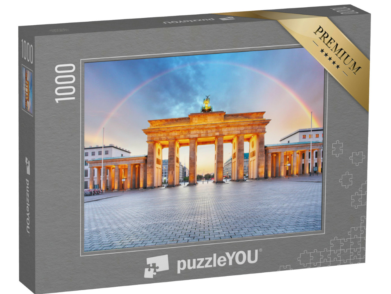 Puzzel 1000 stukjes „De Brandenburger Tor met regenboog“