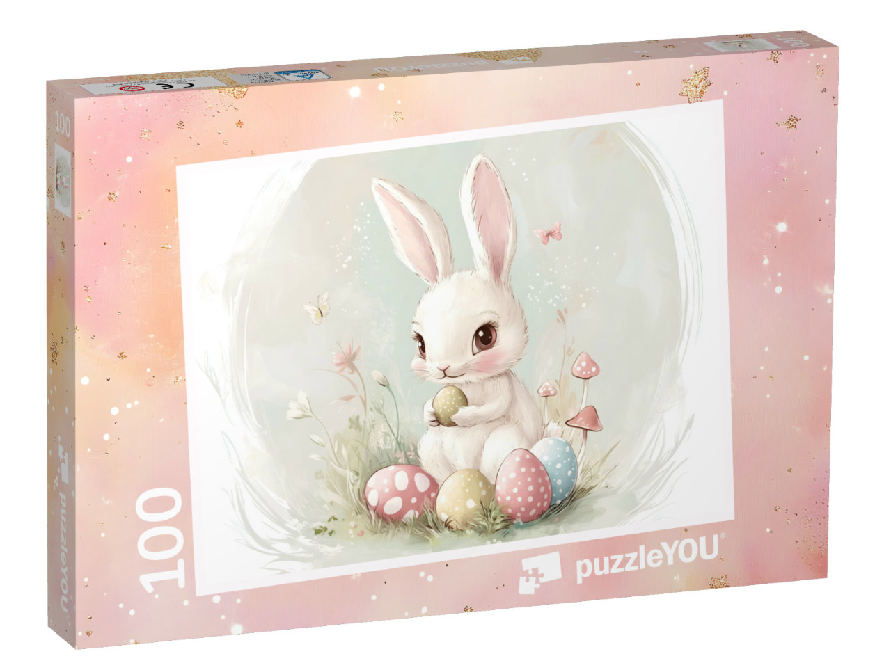 Puzzel 100 stukjes „De kleine knuffelkonijn en zijn paasei“
