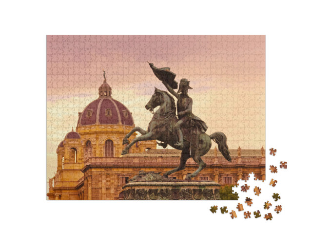 Puzzel 1000 stukjes „Standbeeld van aartshertog Karel in Wenen, Oostenrijk“