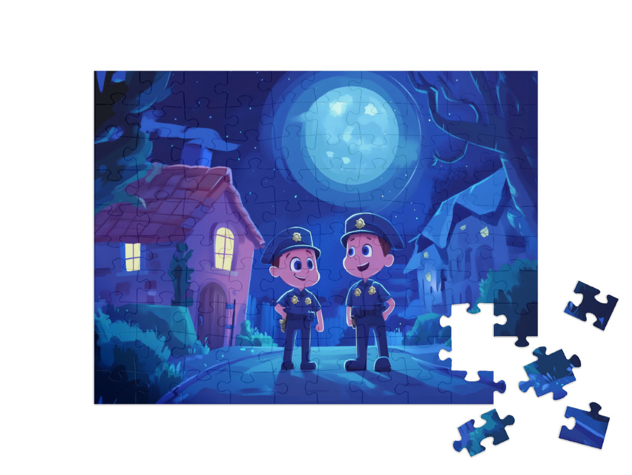 Puzzel 100 stukjes „Een raadsel voor de nachtpolitie“