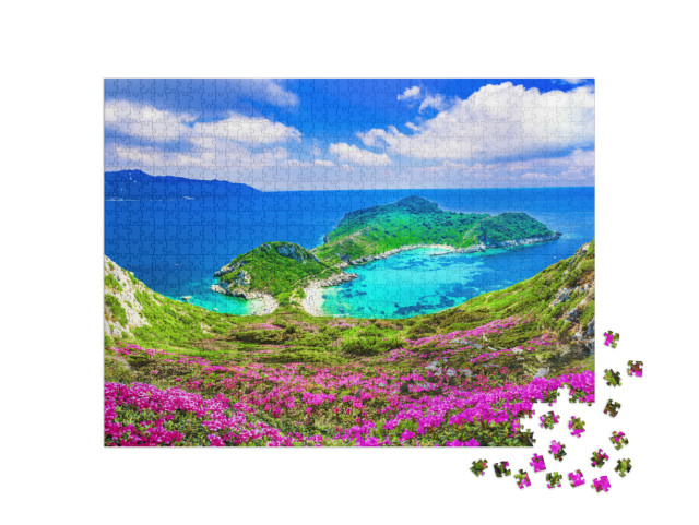 Puzzel 1000 stukjes „Luchtfoto van Porto Timoni, Corfu“