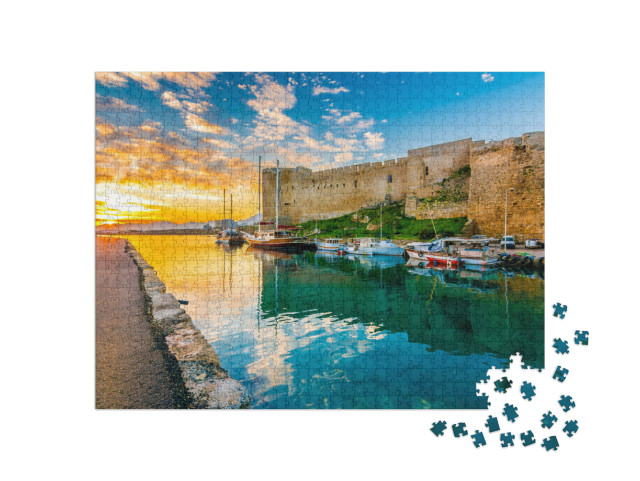 Puzzel 1000 stukjes „Het fort van Kyrenia aan de oude haven in Noord-Cyprus“