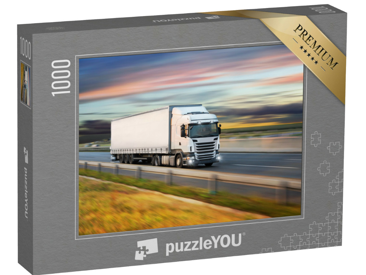 Puzzel 1000 stukjes „Vrachtwagen op de snelweg“