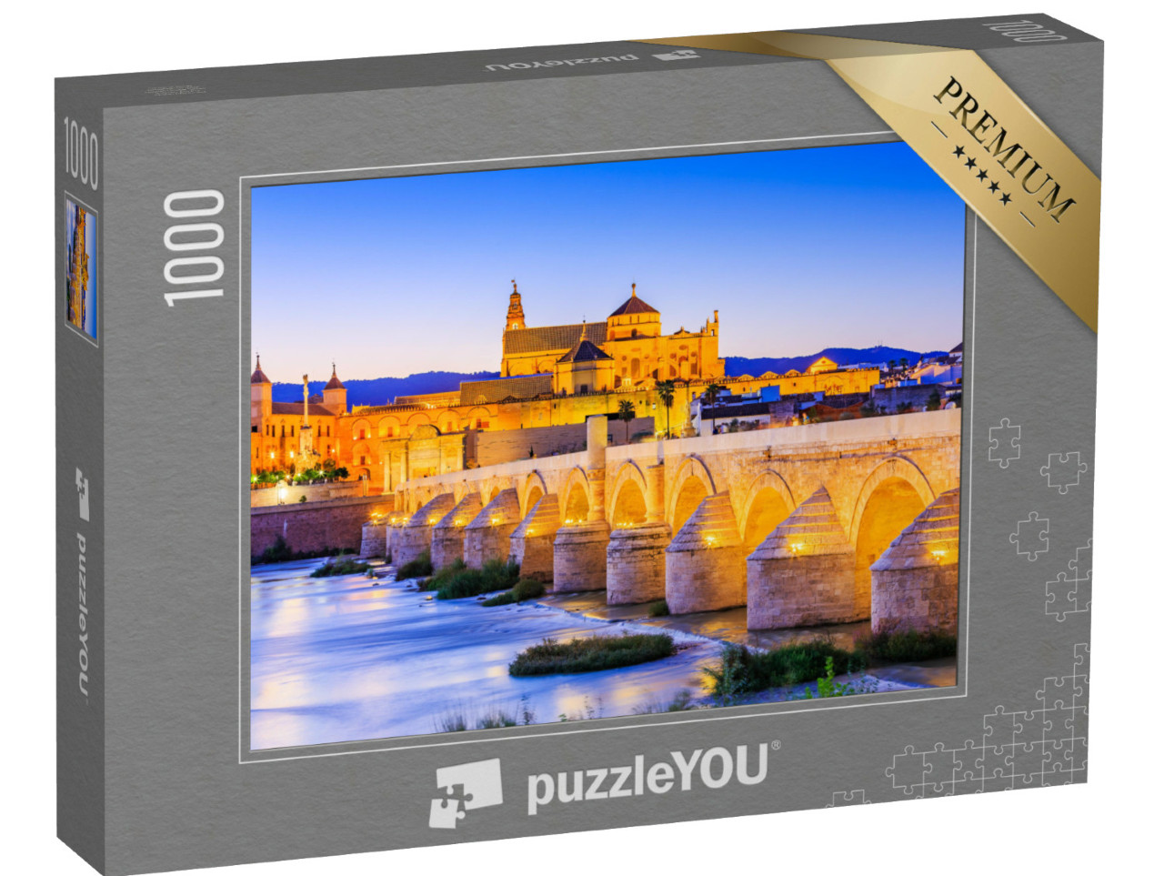 Puzzel 1000 stukjes „Córdoba: Romeinse brug over de rivier Guadalquivir naar de Grote Moskee“