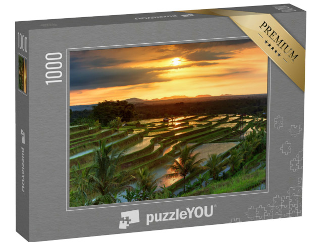 Puzzel 1000 stukjes „Jatiluwih rijstterrassen op Bali bij zonsopgang, Indonesië“