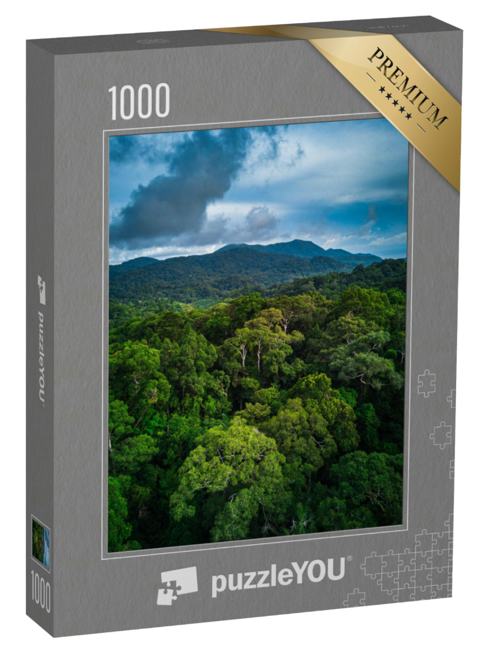Puzzel 1000 stukjes „Tropisch regenwoud met groene heuvels“