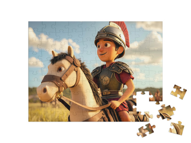 Puzzel 100 stukjes „De dappere generaal rijdt vooruit“