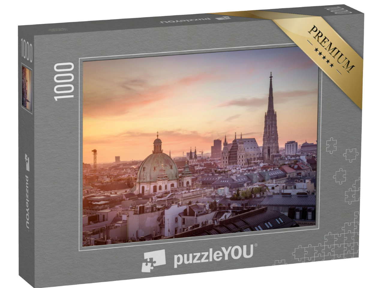 Puzzel 1000 stukjes „De skyline van Wenen met de Stephansdom, Oostenrijk“