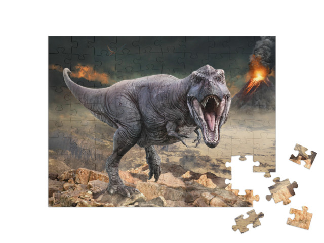 Puzzel 100 stukjes „3D-illustratie van de Tyrannosaurus rex“