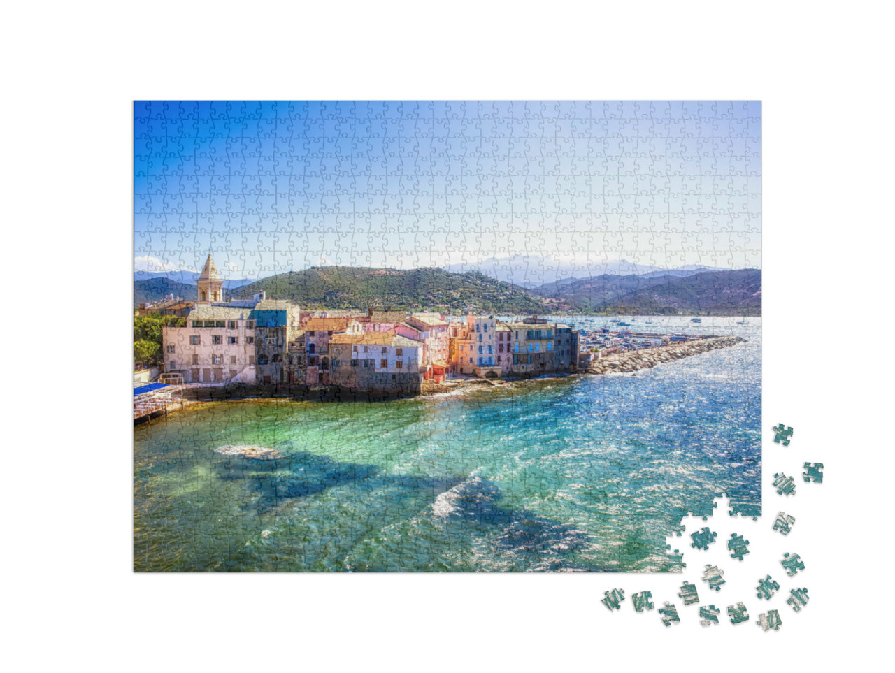 Puzzel 1000 stukjes „Het oude gedeelte van Saint-Florent op Corsica“