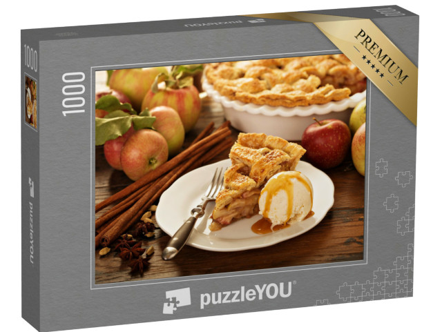 Puzzel 1000 stukjes „Heerlijke traktatie: Verse appeltaart met vanille-ijs“
