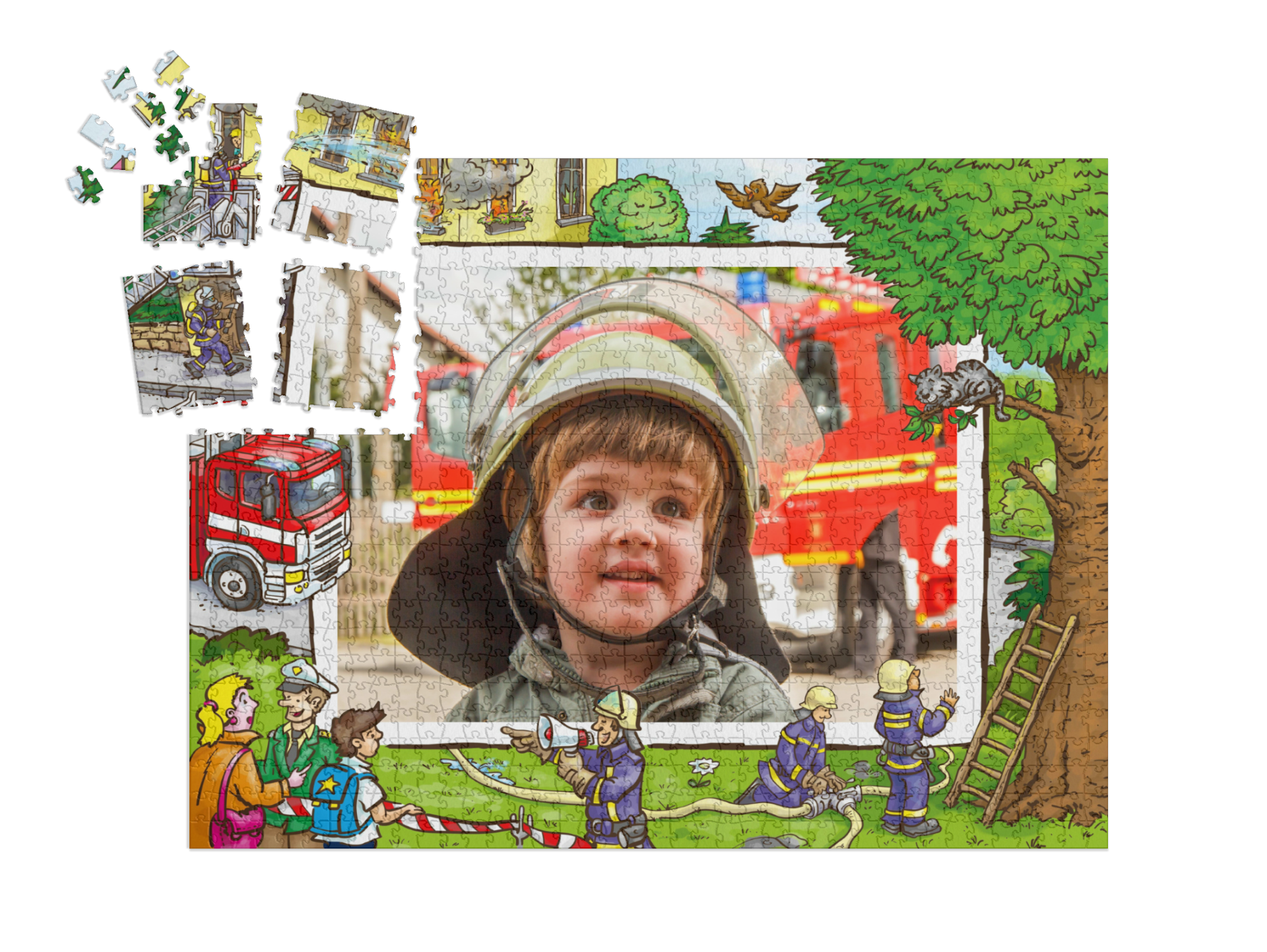 De brandweer aan het werk