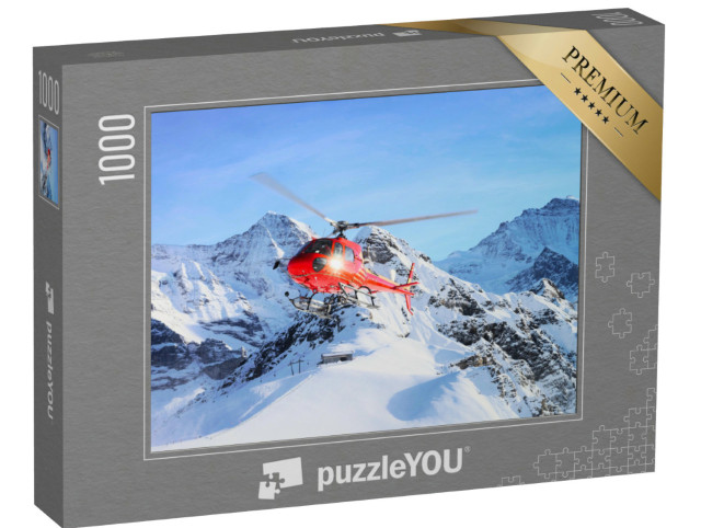 Puzzel 1000 stukjes „Reddingshelikopter in de Zwitserse Alpen“