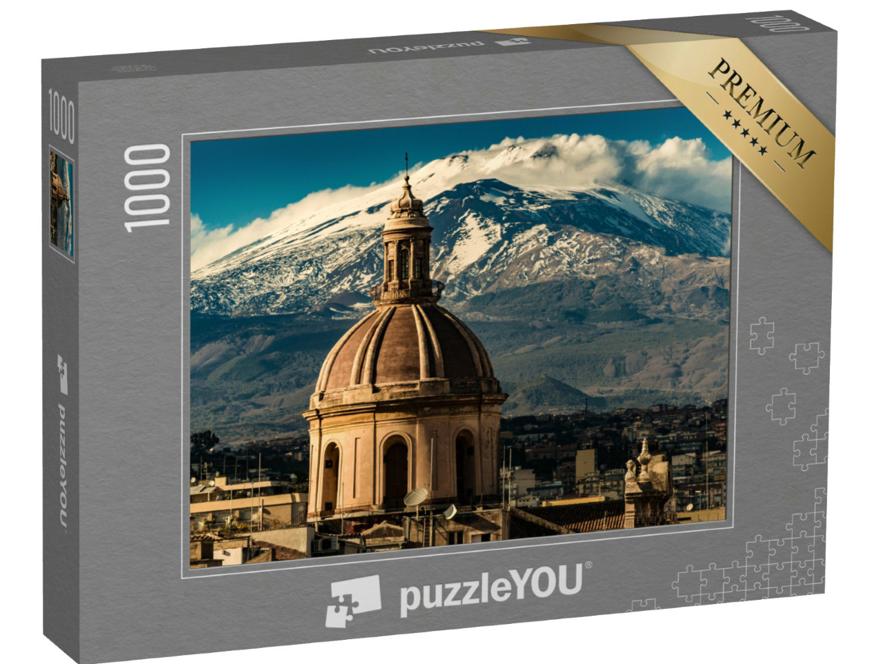 Puzzel 1000 stukjes „Koepel van de kathedraal van Catania voor de Etna, Sicilië, Italië“