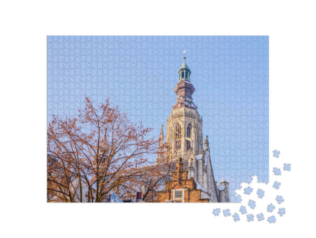 Puzzel 1000 stukjes „Stad Breda met de Grote Kerk“