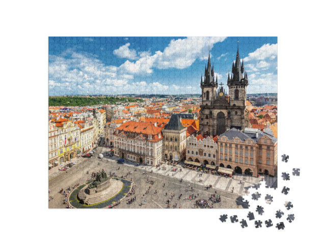 Puzzel 1000 stukjes „Het Oude Stadsplein in Praag“