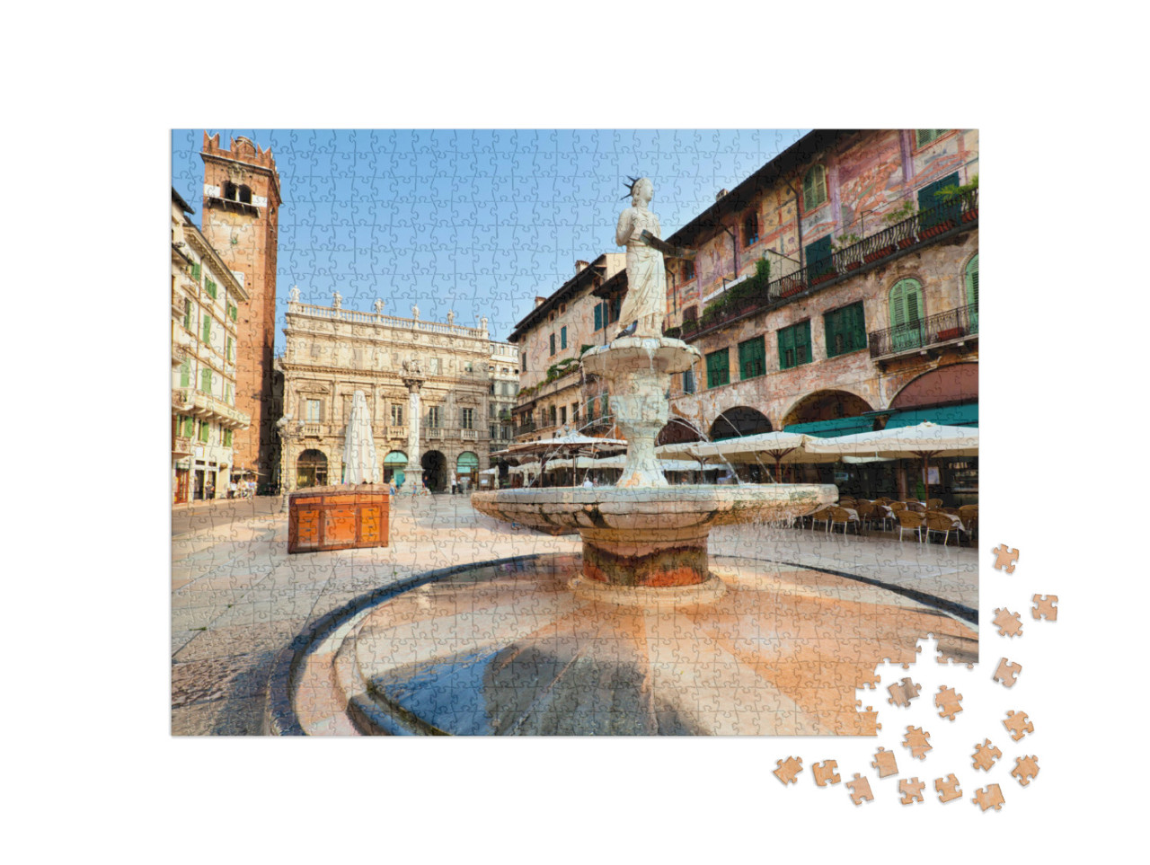 Puzzel 1000 stukjes „Uitzicht op het centrum van de stad Verona, Italië“
