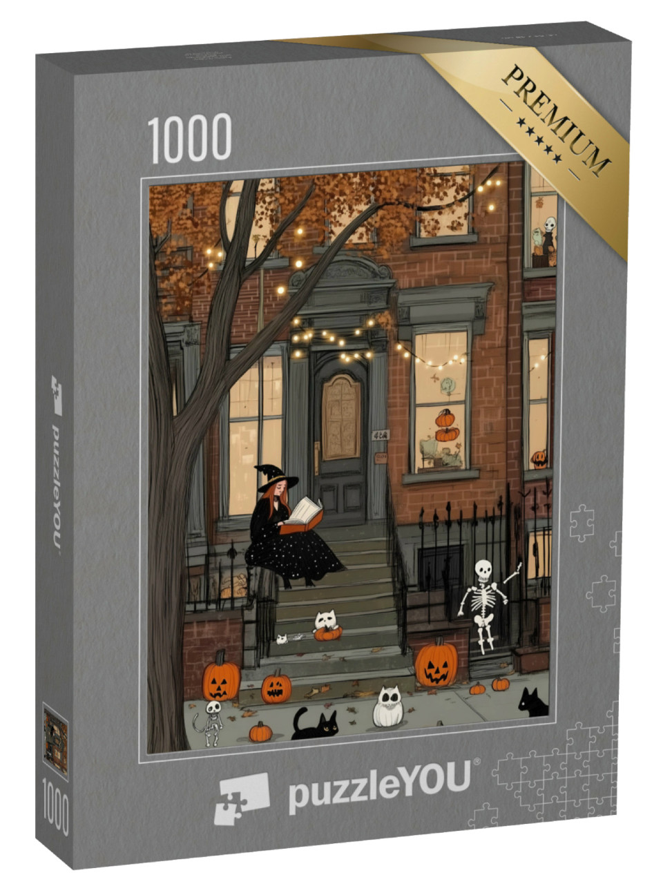 Puzzel 1000 stukjes „Halloween huis entree“