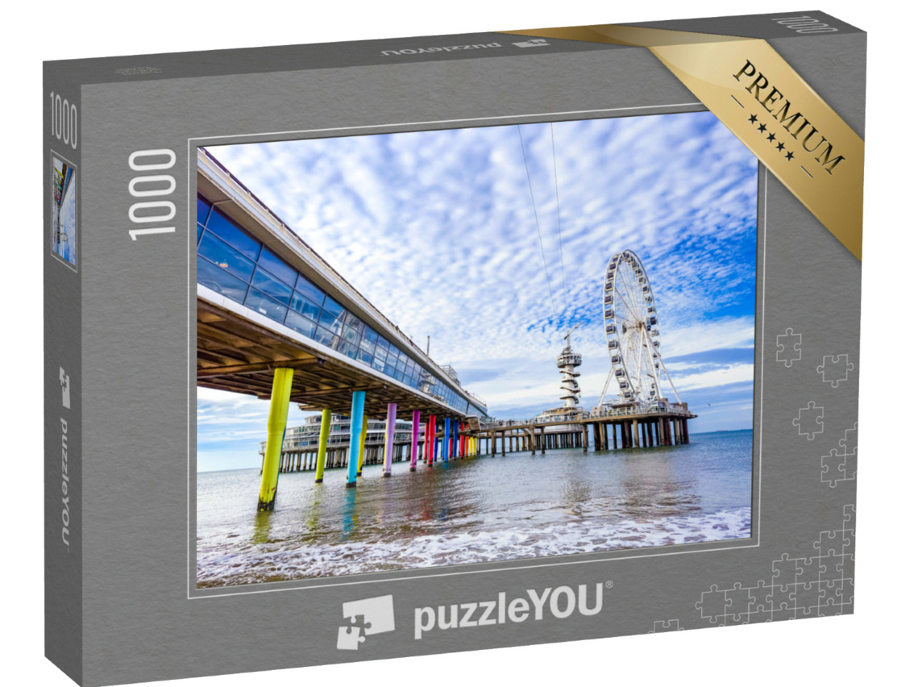 Puzzel 1000 stukjes „Scheveningen strand, De Pier strand en boulevard in Den Haag“