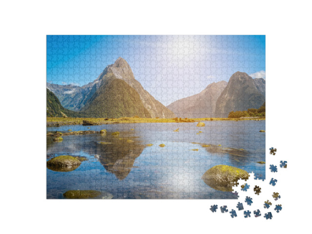 Puzzel 1000 stukjes „Mitre Peak op Milford Sound in Nieuw-Zeeland“