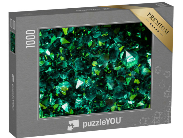Puzzel 1000 stukjes „Groene kristallen van smaragd, saffier of toermalijn“