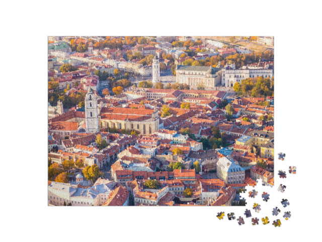 Puzzel 1000 stukjes „Luchtfoto van Vilnius, Litouwen“