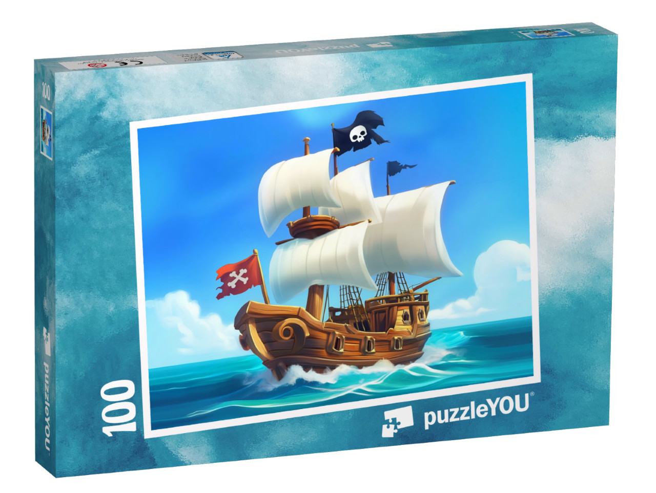 Puzzel 100 stukjes „Op avontuur met het piratenschip“