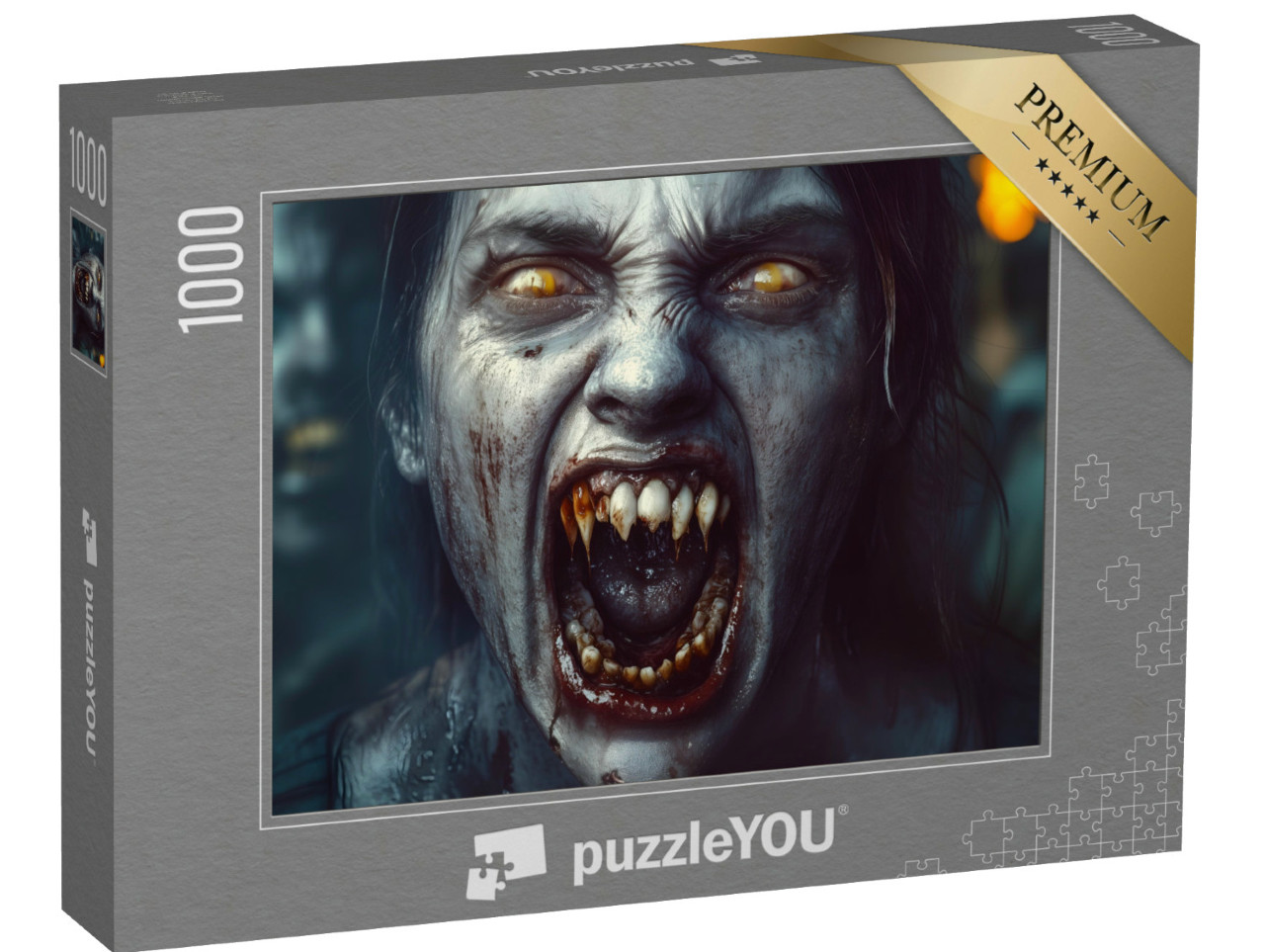Puzzel 1000 stukjes „Zombie met scherpe tanden, Halloween“